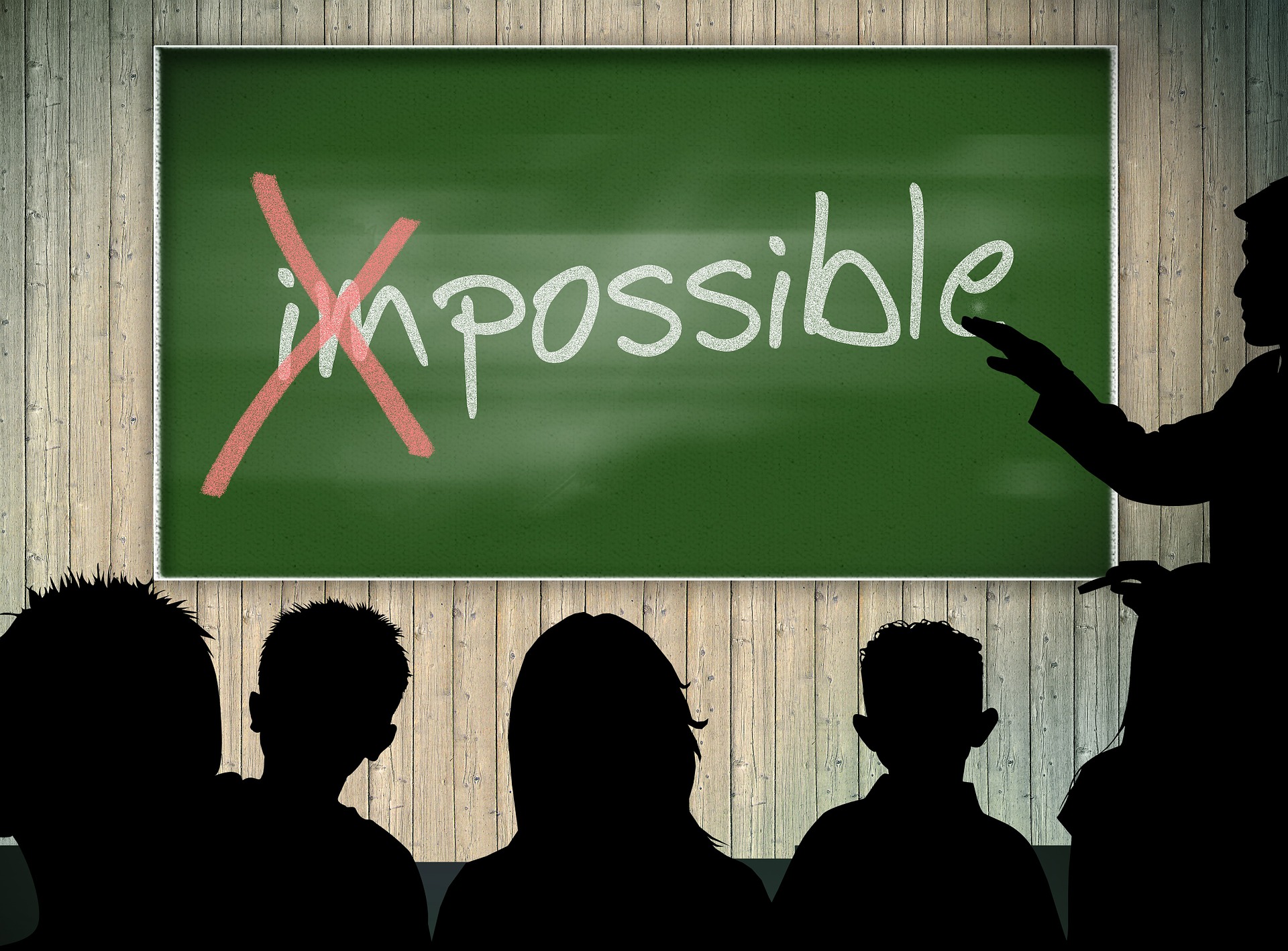 word impossible on blackboard