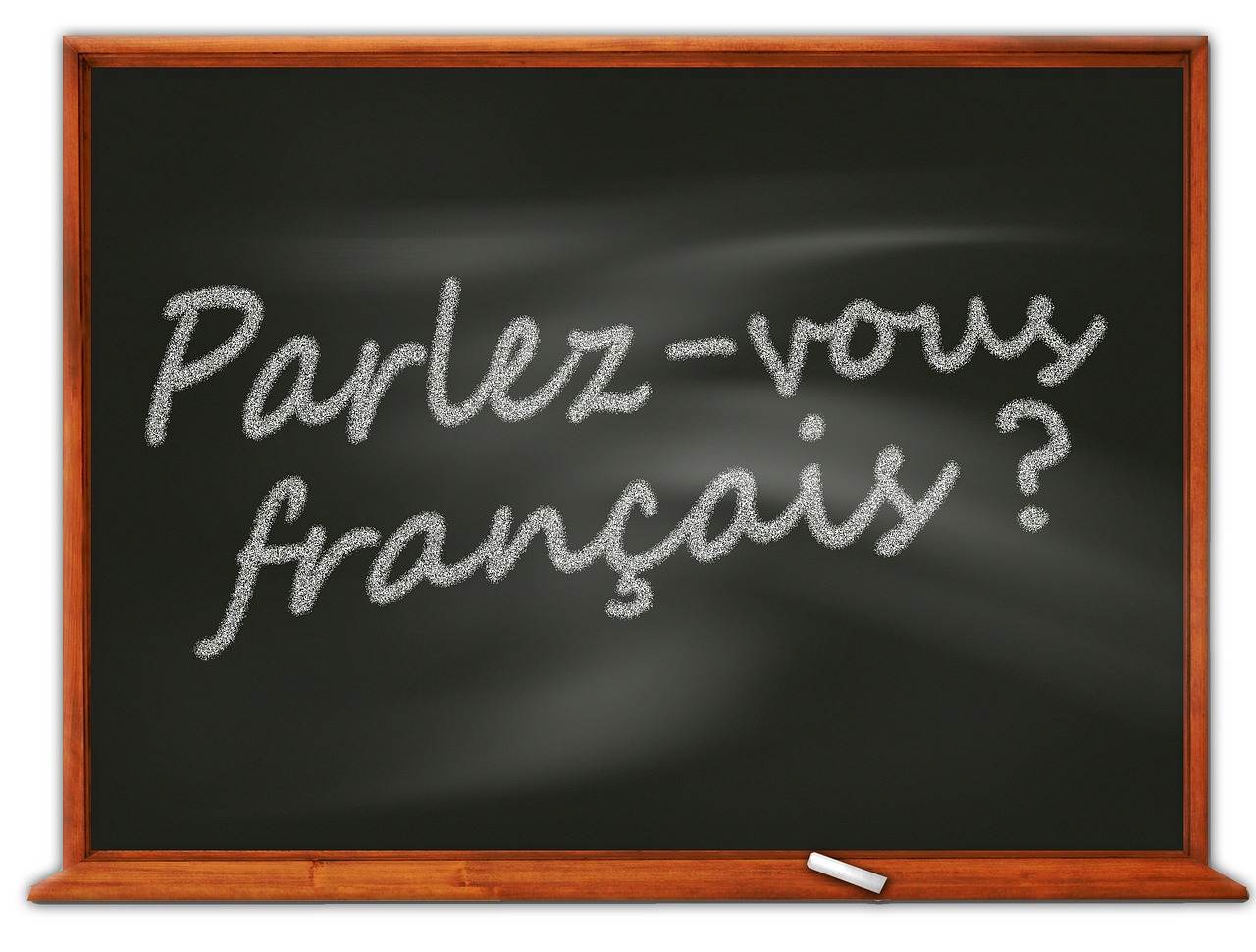 blackboard saying parlez vous francais?