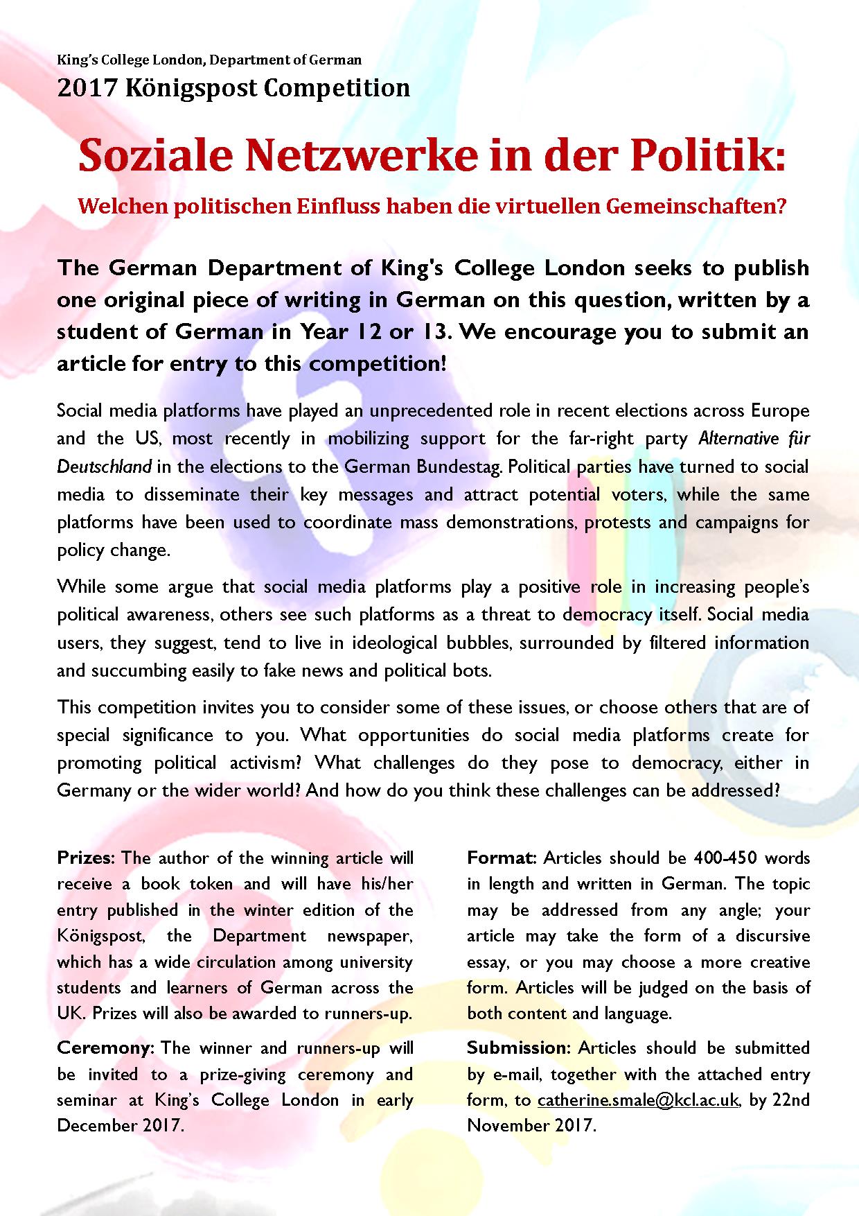 image of Koenigspost competition flyer